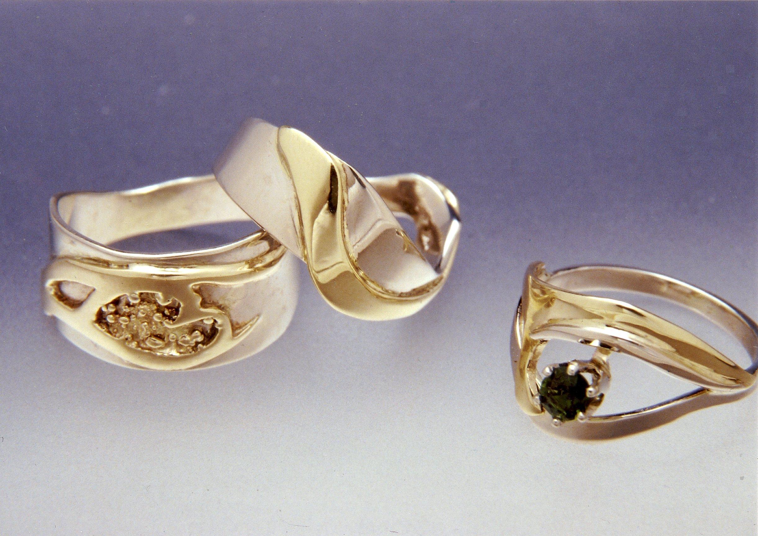 Three Married-metal Contoured
        Rings